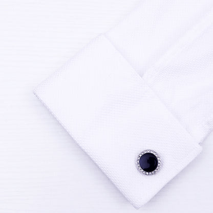 Crystal Black Cufflinks Cufflink    - Sophisticated Gentlemen