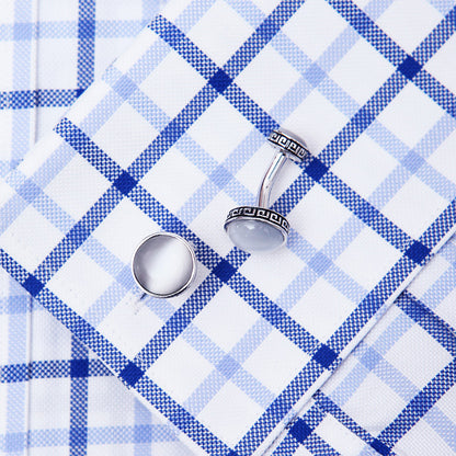 Round Mother Of Pearl Cufflinks Cufflink    - Sophisticated Gentlemen