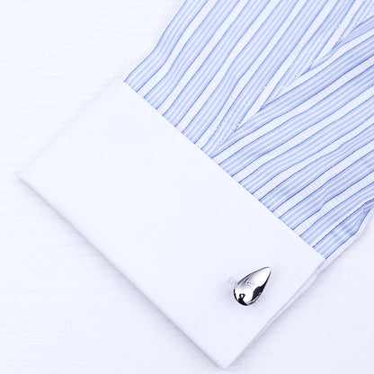 Silver Teardrop Cufflinks Cufflink    - Sophisticated Gentlemen
