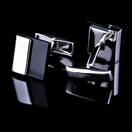 White Over Black Cufflinks Cufflink    - Sophisticated Gentlemen