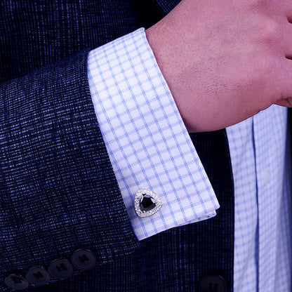 Crystal Black Onyx Cufflinks Cufflink    - Sophisticated Gentlemen