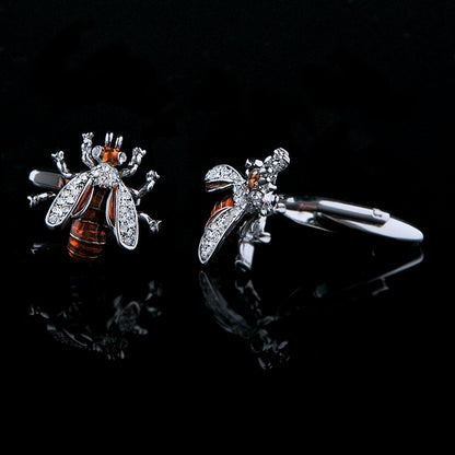 Crystal Enamel Bee Cufflinks Cufflink    - Sophisticated Gentlemen