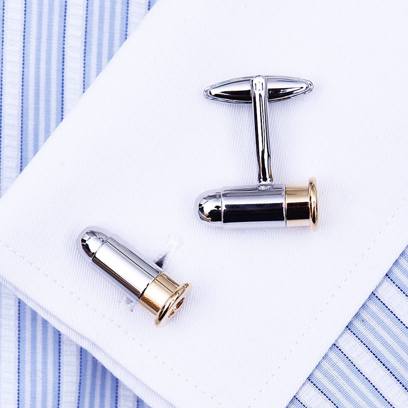 Gold & Silver Bullet Cufflinks Cufflink    - Sophisticated Gentlemen
