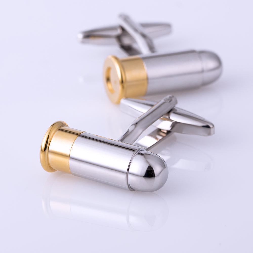 Gold & Silver Bullet Cufflinks Cufflink    - Sophisticated Gentlemen
