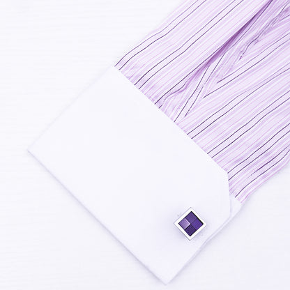 Enamel Purple Square Cufflinks Cufflink    - Sophisticated Gentlemen
