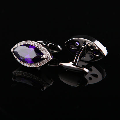 Crystal Purple Diamond Cufflinks Cufflink    - Sophisticated Gentlemen