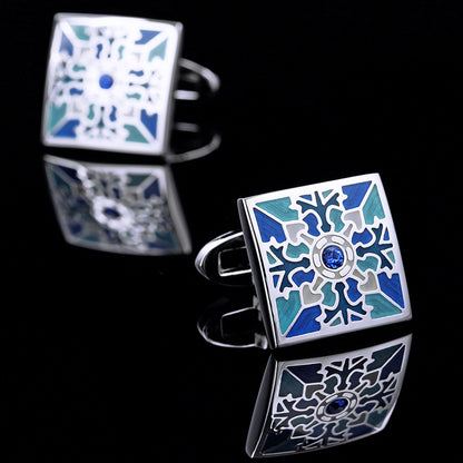 Vintage Blue Enamel Cufflinks Cufflink    - Sophisticated Gentlemen
