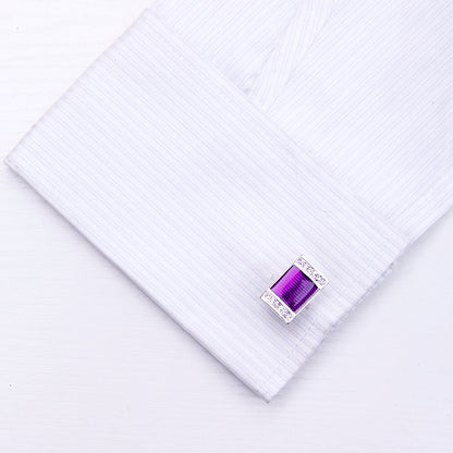 Crystal Purple Wedding Cufflinks Cufflink    - Sophisticated Gentlemen