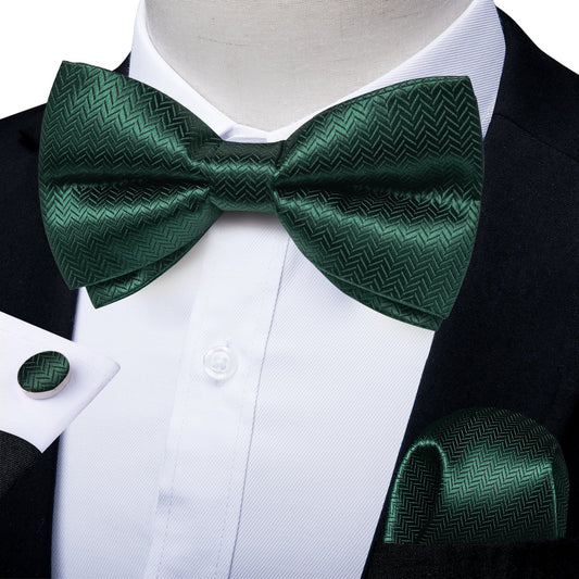 Green Chevron Bow Tie bow ties    - Sophisticated Gentlemen