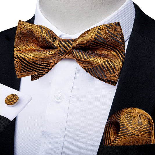 Ancient Gold Bow Tie bow ties    - Sophisticated Gentlemen