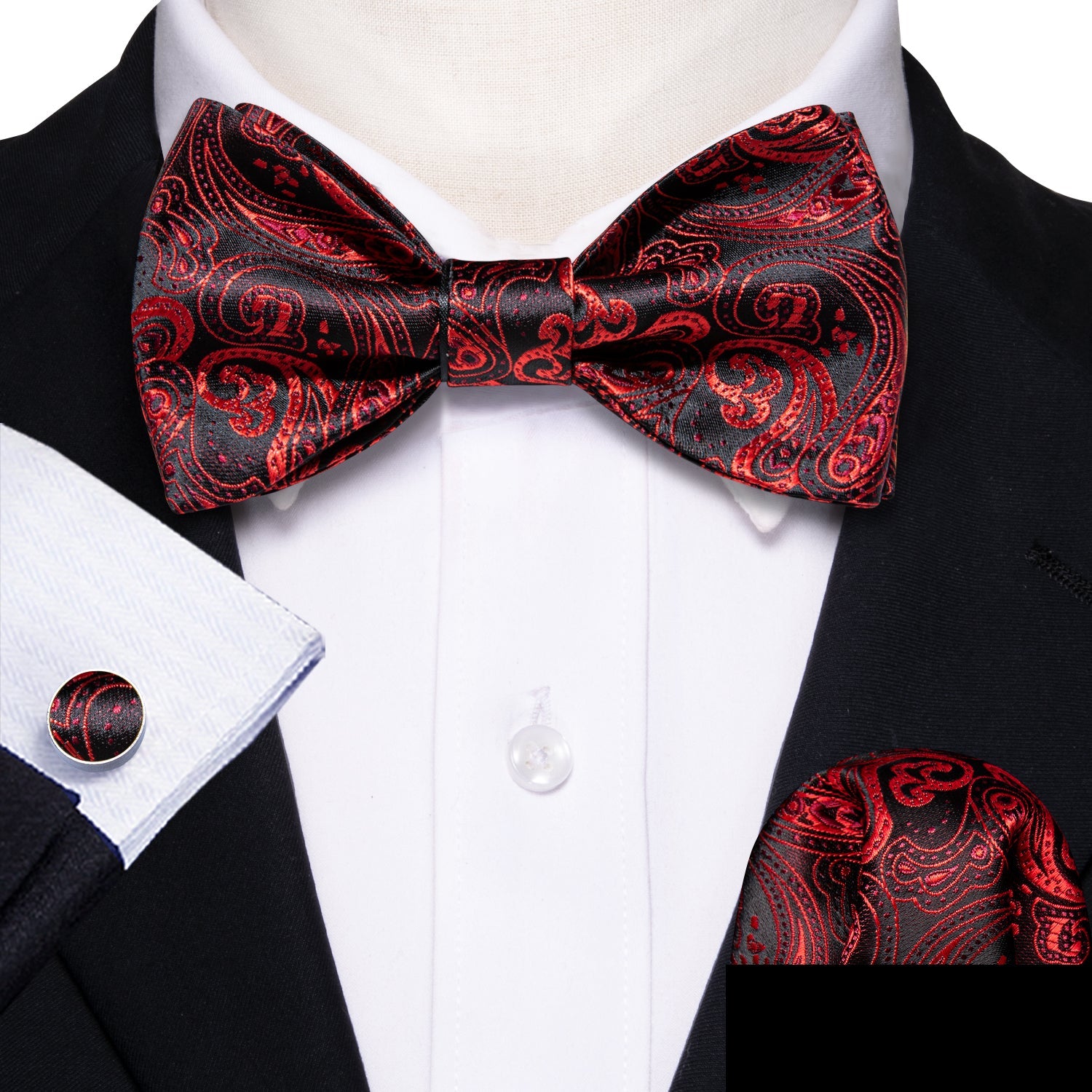 Royal Red Paisley Bow Tie bow ties    - Sophisticated Gentlemen