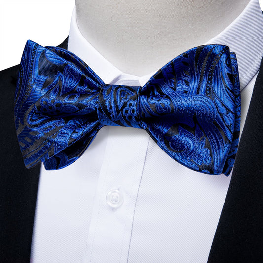 Royal Blue Paisley Bow Tie bow ties    - Sophisticated Gentlemen
