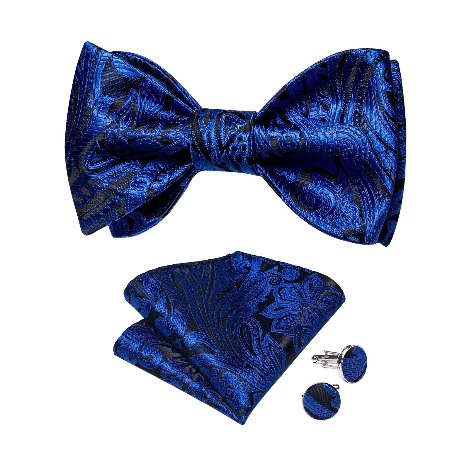Royal Blue Floral Bow Tie