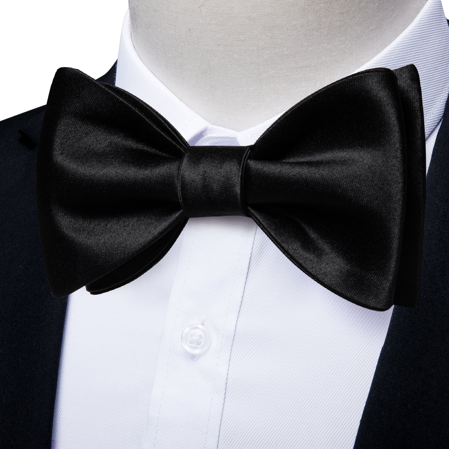 Solid Black Silk Bow Tie bow tie    - Sophisticated Gentlemen