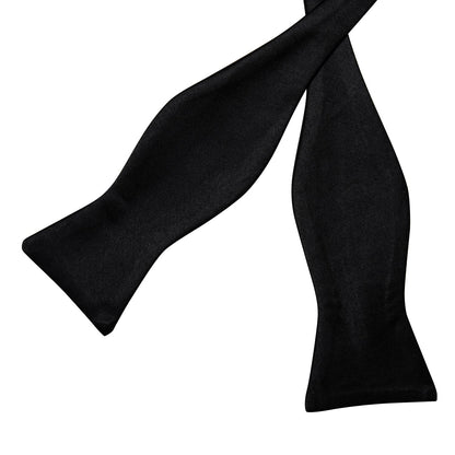 Solid Black Silk Bow Tie bow tie    - Sophisticated Gentlemen