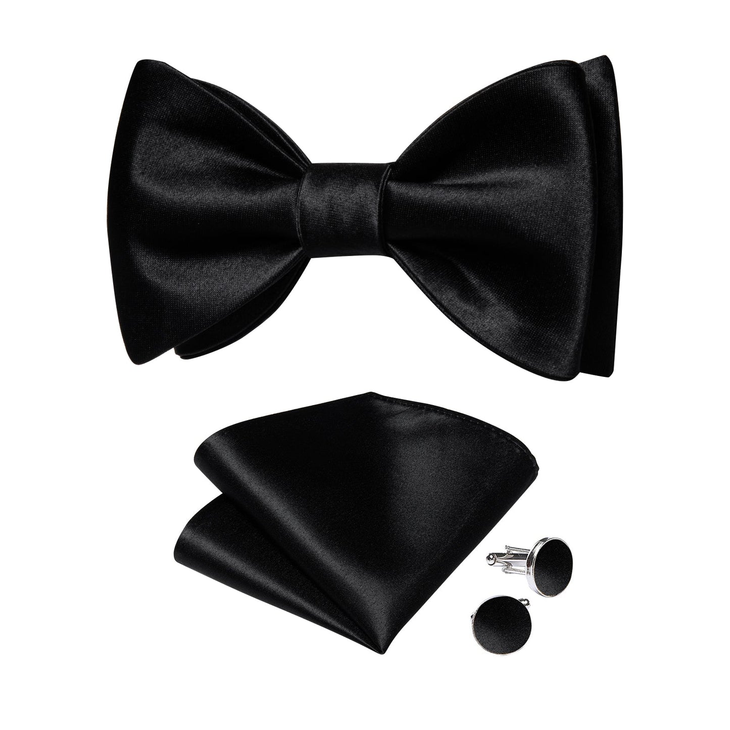 Solid Black Silk Bow Tie bow tie    - Sophisticated Gentlemen