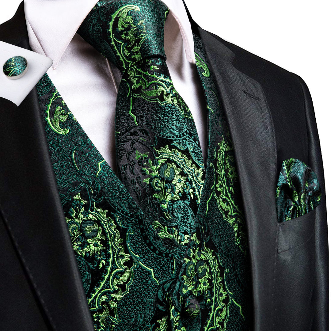 Dynamic Green Vest Set vest set S (Chest 41)   - Sophisticated Gentlemen