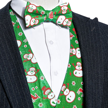 Cheerful Snowman Holiday Jacquard Vest Set vest set S (Chest 41) - Sophisticated Gentlemen