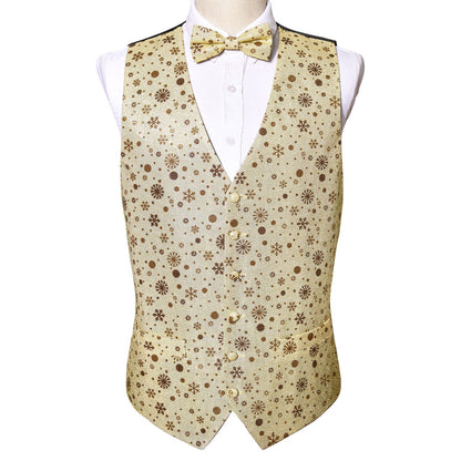 Champagne and Brown Vest Set vest set M   - Sophisticated Gentlemen