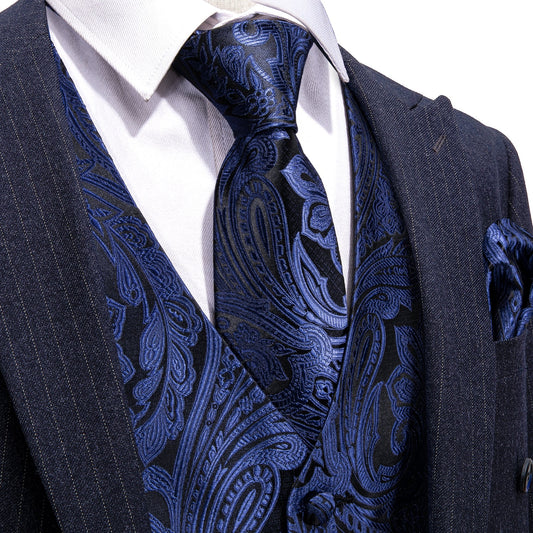 Deep Blue Vest Set vest set S (Chest 41)   - Sophisticated Gentlemen