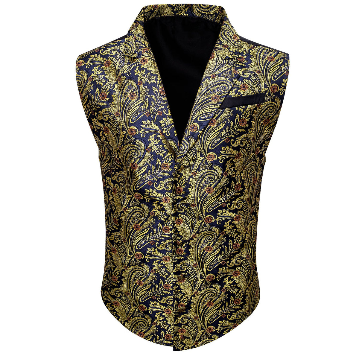 Gold and Navy Paisley Vest – Sophisticated Gentlemen