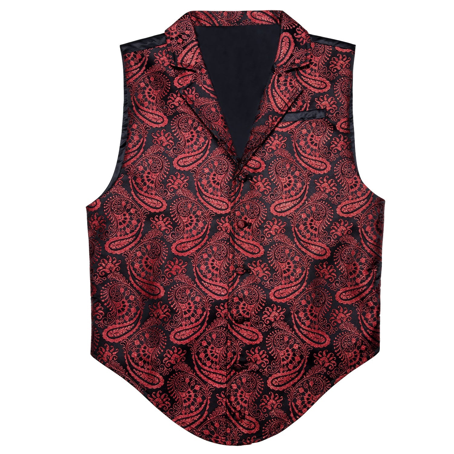 Red and Black Paisley Vest – Sophisticated Gentlemen
