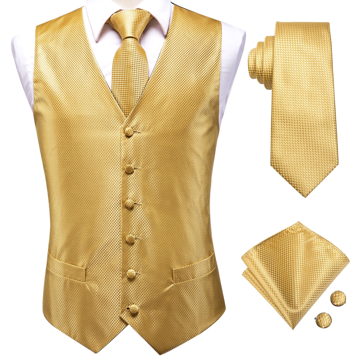 Champagne Snake Skin Vest Set vest set    - Sophisticated Gentlemen