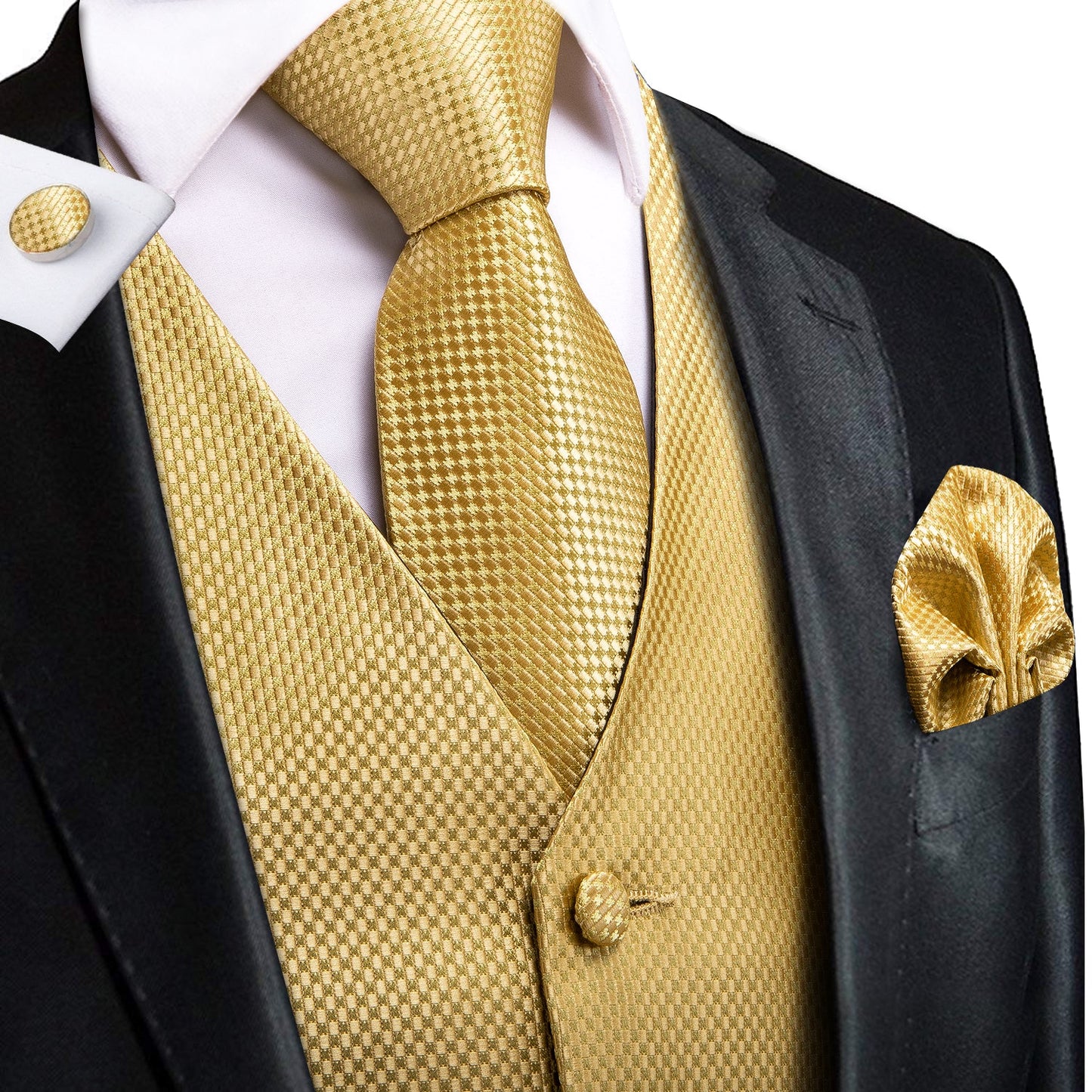 Champagne Snake Skin Vest Set vest set S (Chest 40")   - Sophisticated Gentlemen