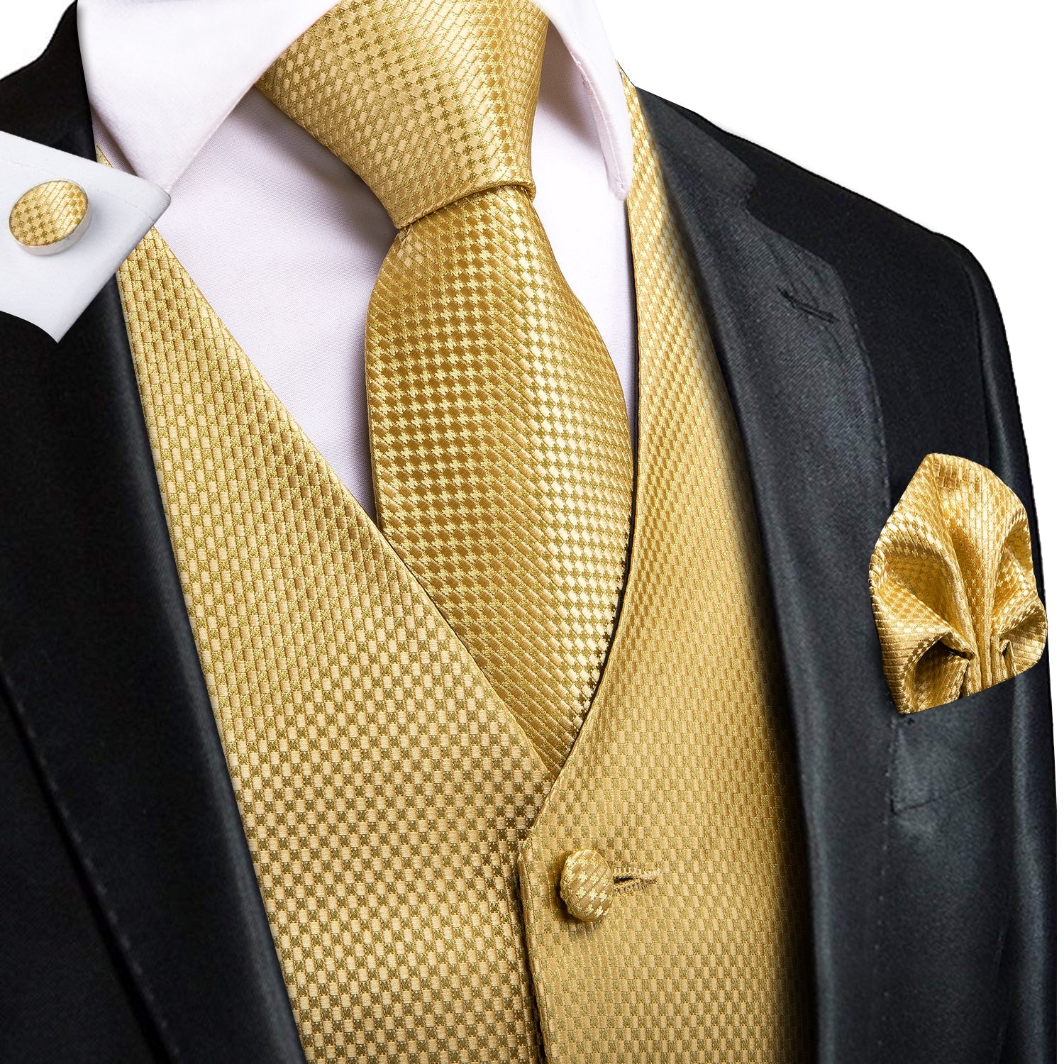 Champagne Snake Skin Vest Set vest set S (Chest 40")   - Sophisticated Gentlemen