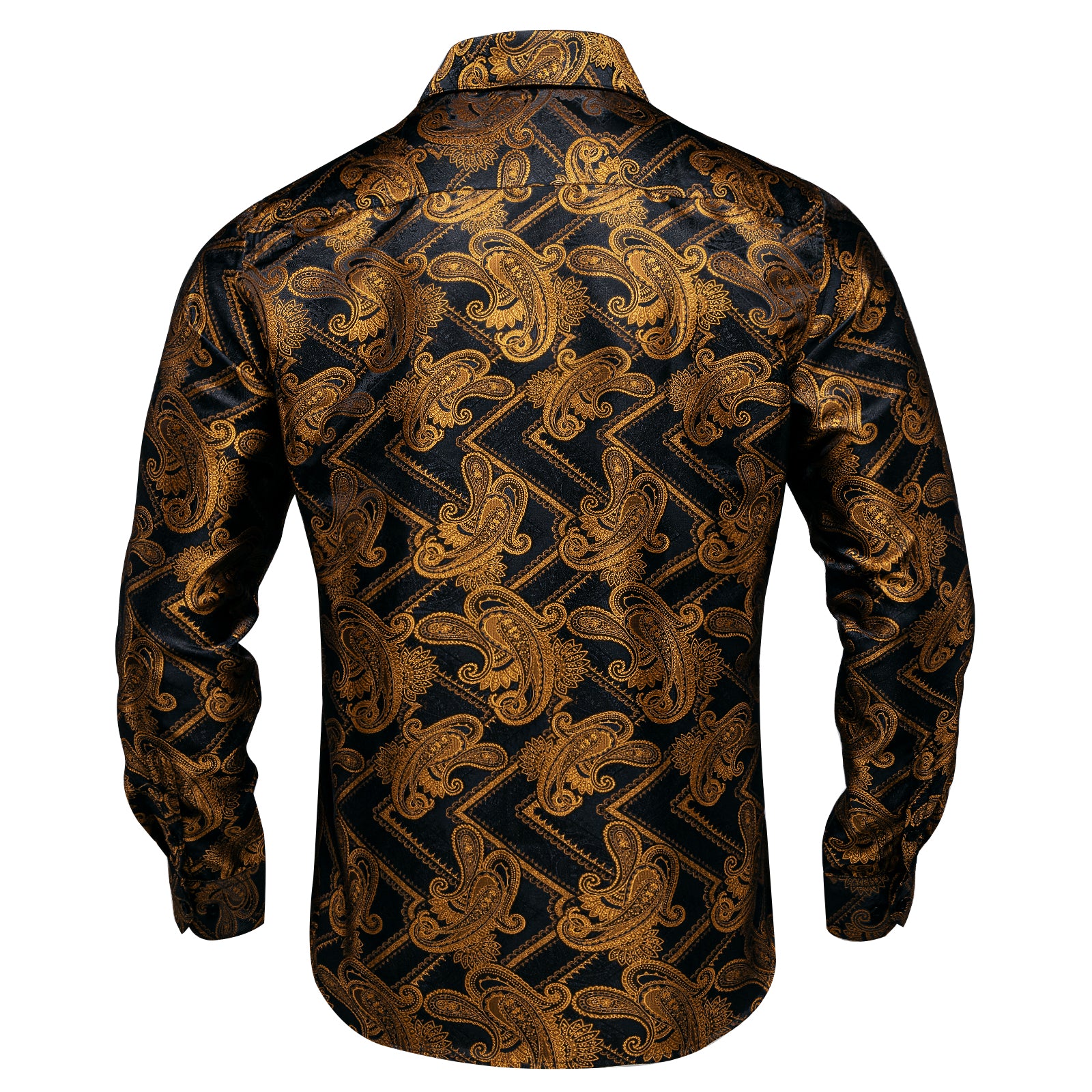Black and Gold Paisley Dress Shirt shirt    - Sophisticated Gentlemen