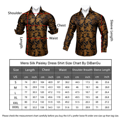 Black and Gold Paisley Dress Shirt shirt    - Sophisticated Gentlemen