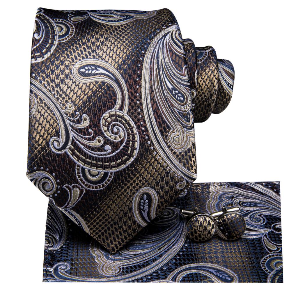 Business Flowers Tie, Pocket Square and Cufflinks tie sets    - Sophisticated Gentlemen