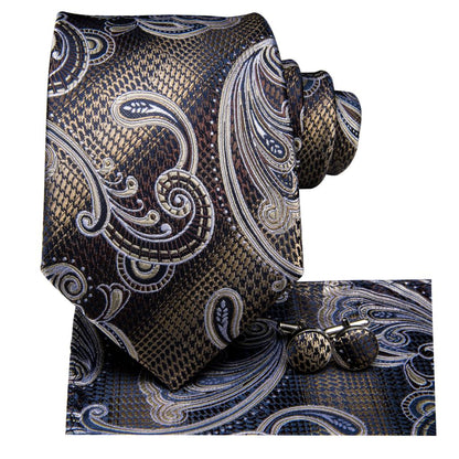 Business Flowers Tie, Pocket Square and Cufflinks tie sets    - Sophisticated Gentlemen