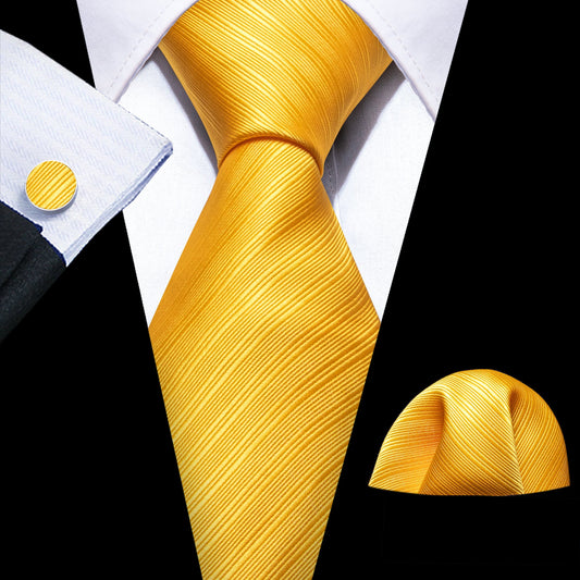 Sun Rays Tie, Pocket Square and Cufflinks tie sets    - Sophisticated Gentlemen