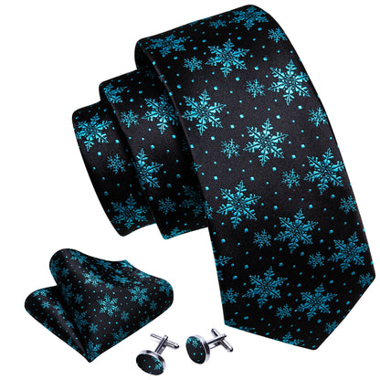 Turquoise Snowflakes Tie Set tie sets    - Sophisticated Gentlemen