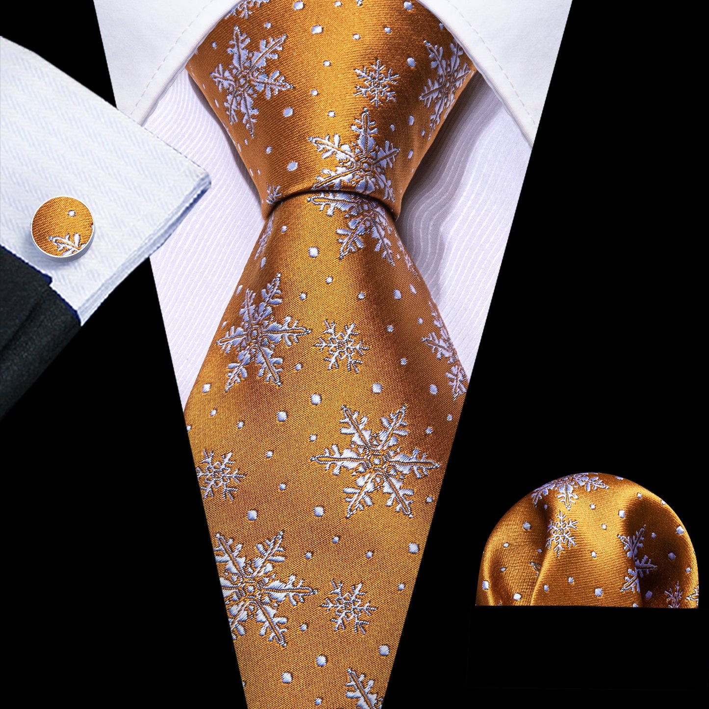 Golden Snowflakes Tie Set tie sets - Sophisticated Gentlemen