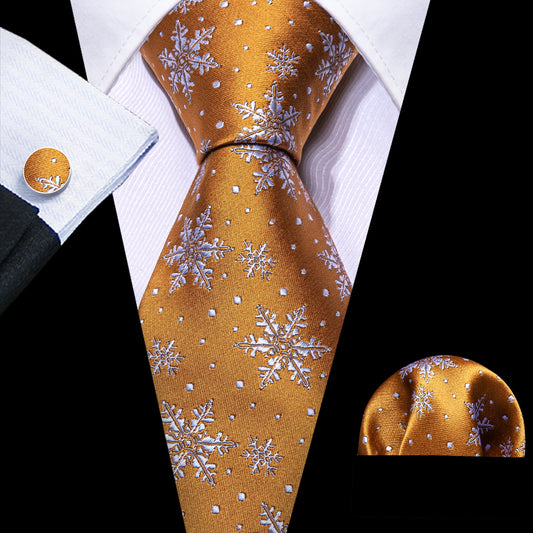 Golden Snowflakes Tie Set tie sets - Sophisticated Gentlemen