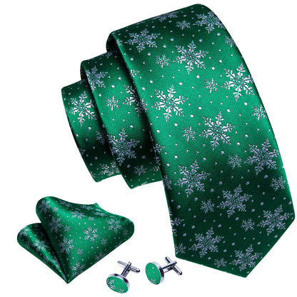 Green Snowflakes Tie Set tie sets    - Sophisticated Gentlemen