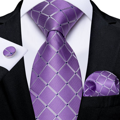 Purple Squares Tie Set tie set - Sophisticated Gentlemen