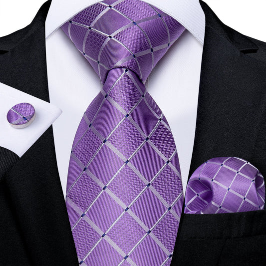 Purple Squares Tie Set tie set - Sophisticated Gentlemen