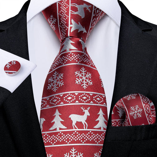 Ugly Holiday Sweater Tie Set In Red tie sets - Sophisticated Gentlemen
