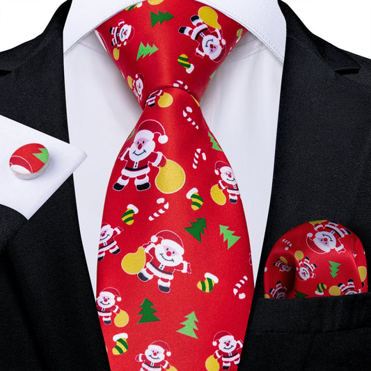 Santa Tie Set In Red tie sets - Sophisticated Gentlemen
