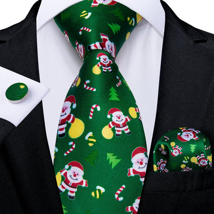 Santa Tie Set In Green tie sets - Sophisticated Gentlemen