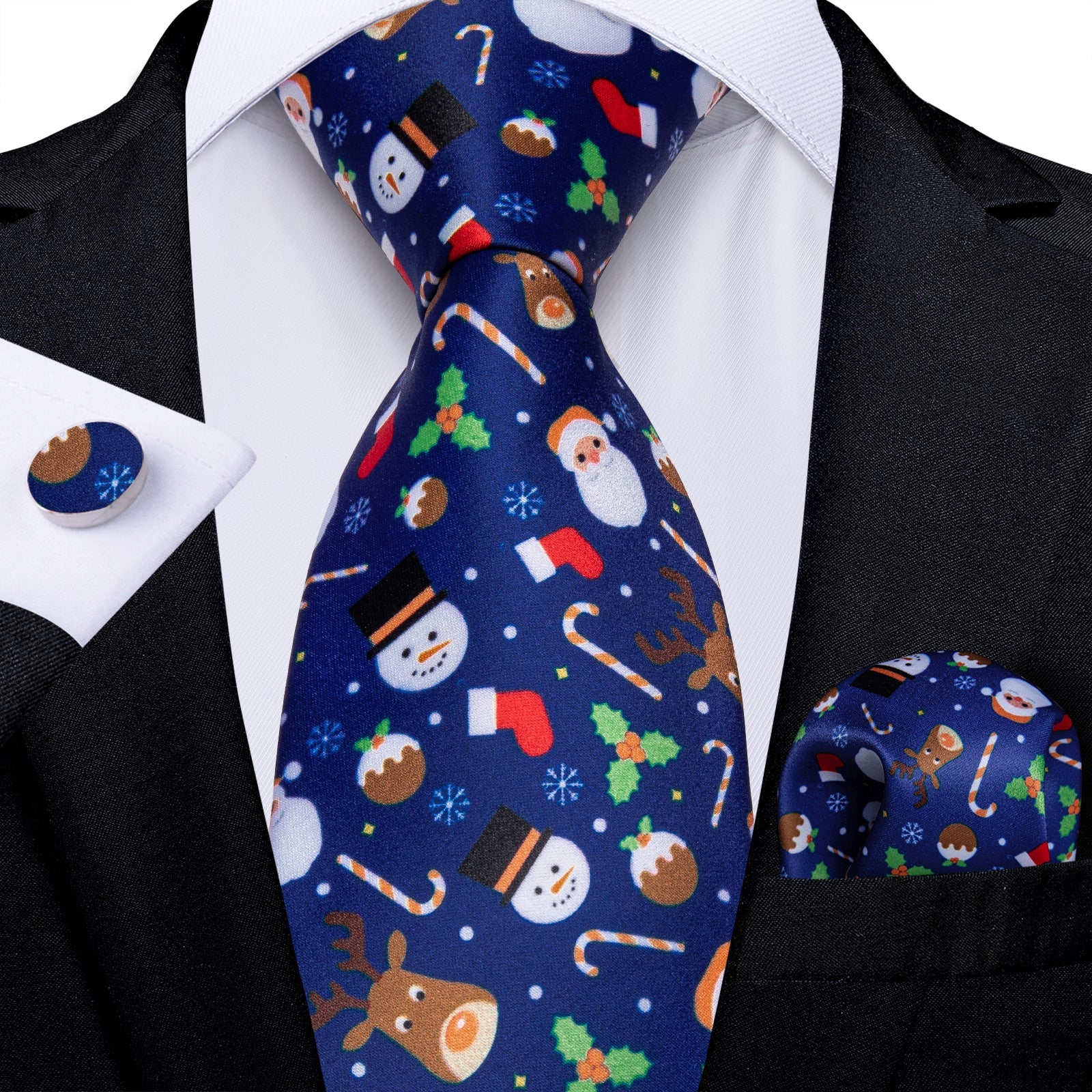 Christmas Decorations Tie Set In Blue tie sets - Sophisticated Gentlemen
