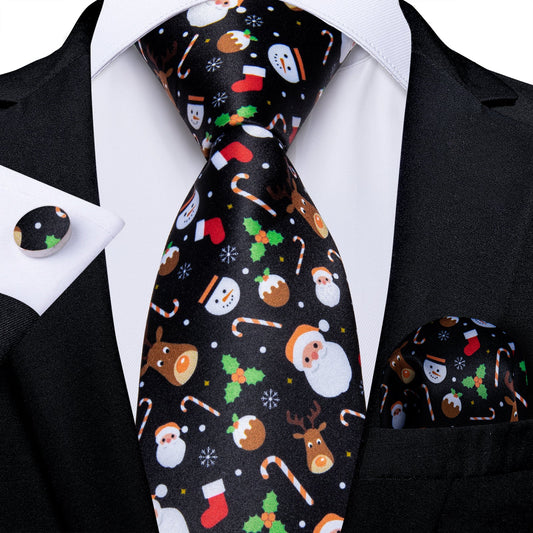 Christmas Decorations Tie Set In Black tie sets - Sophisticated Gentlemen