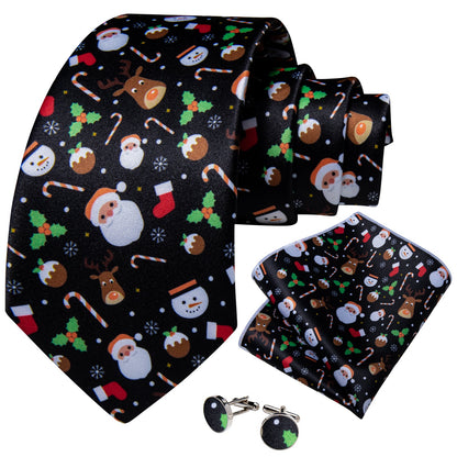 Christmas Decorations Tie Set In Black tie sets    - Sophisticated Gentlemen