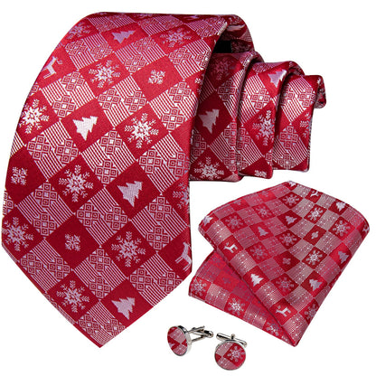 Red Snowflakes Tie Set tie sets    - Sophisticated Gentlemen