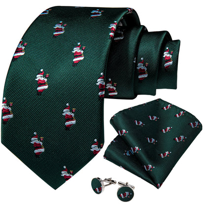Green Santa Tie Set tie sets    - Sophisticated Gentlemen
