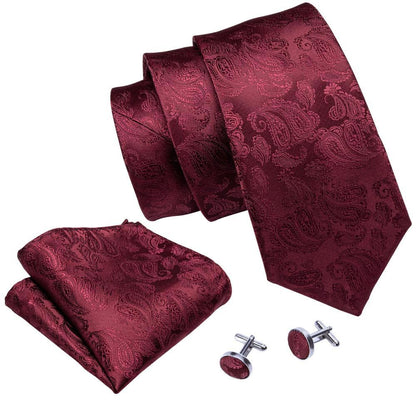 Red Planet Tie, Pocket Square and Cufflinks tie sets    - Sophisticated Gentlemen