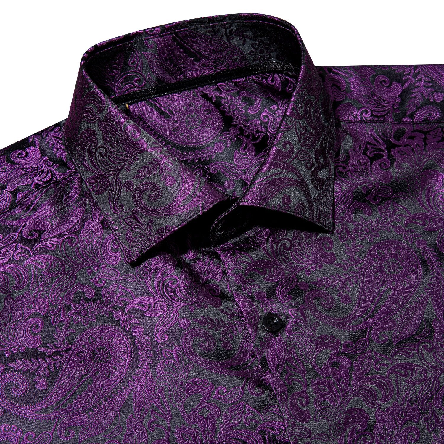 dark purple dress shirt Purple and Black Paisley Dress Shirt L